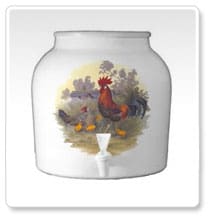 Bantam Rooster Porcelain Crock