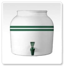 Green Stripe Porcelain Crock